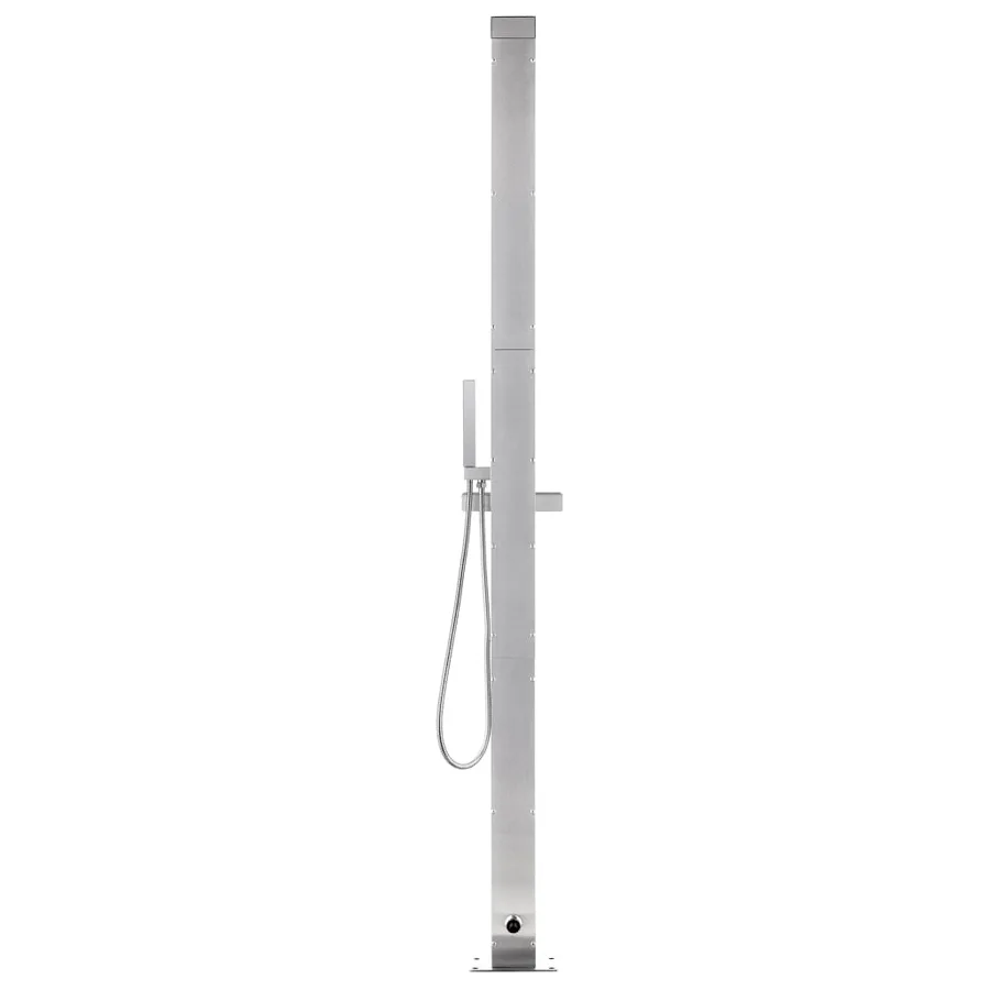 Douche de jardin avec base gris 225 cm Acier inoxydable - 6