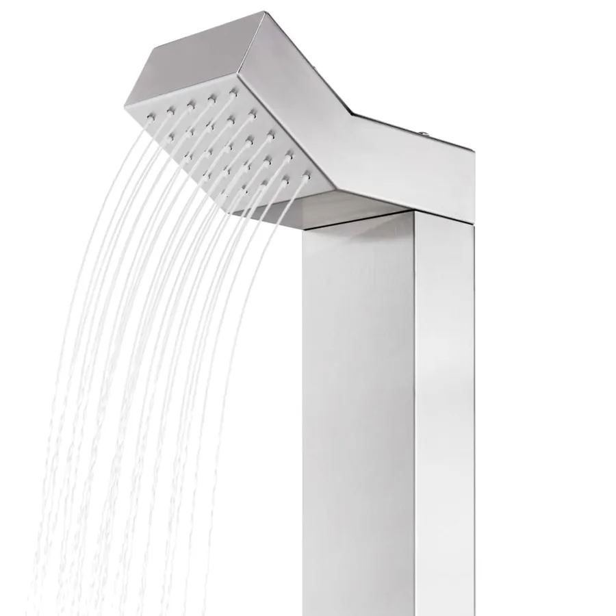 Douche de jardin avec base gris 225 cm Acier inoxydable - 7