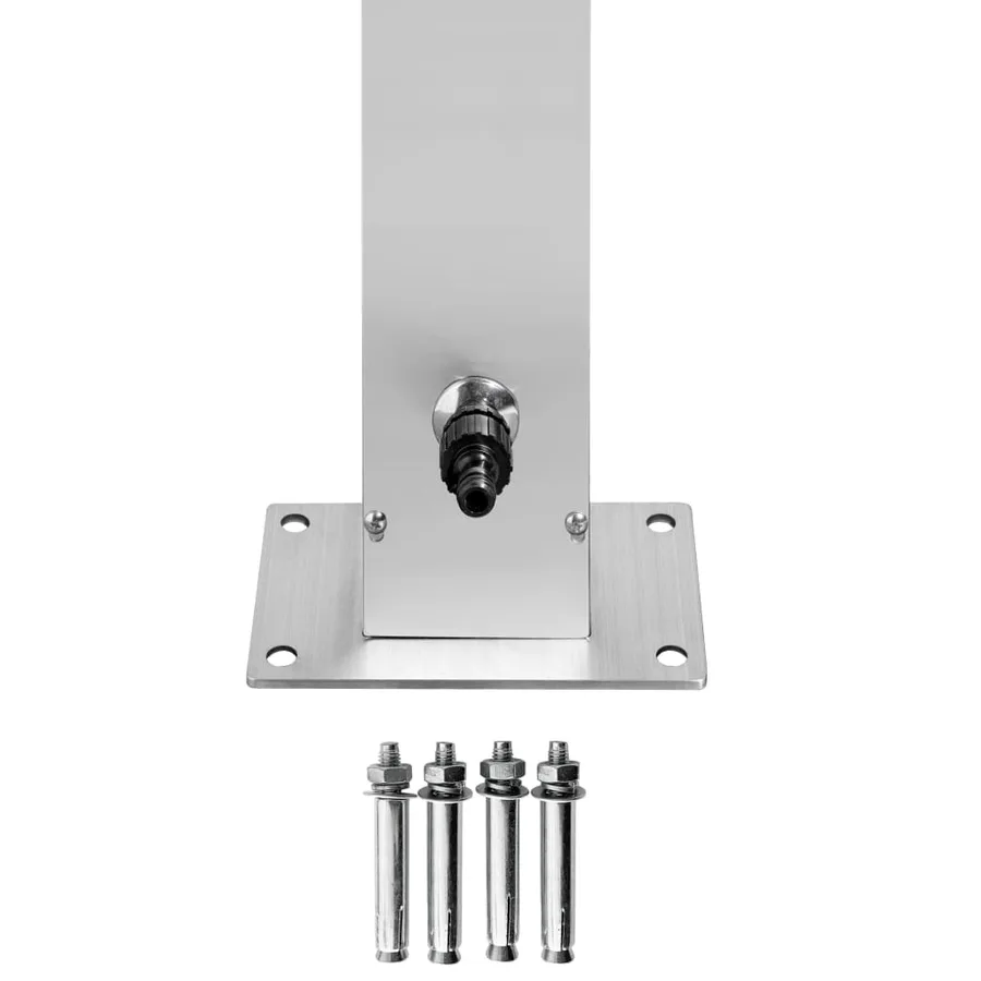 Douche de jardin avec base gris 225 cm Acier inoxydable - 8