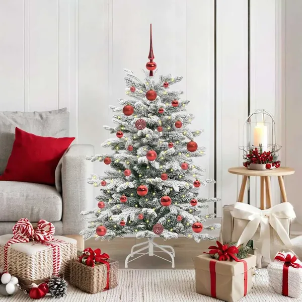Sapin de Noël Artificiel à Branches Articulées Blanc 120 cm