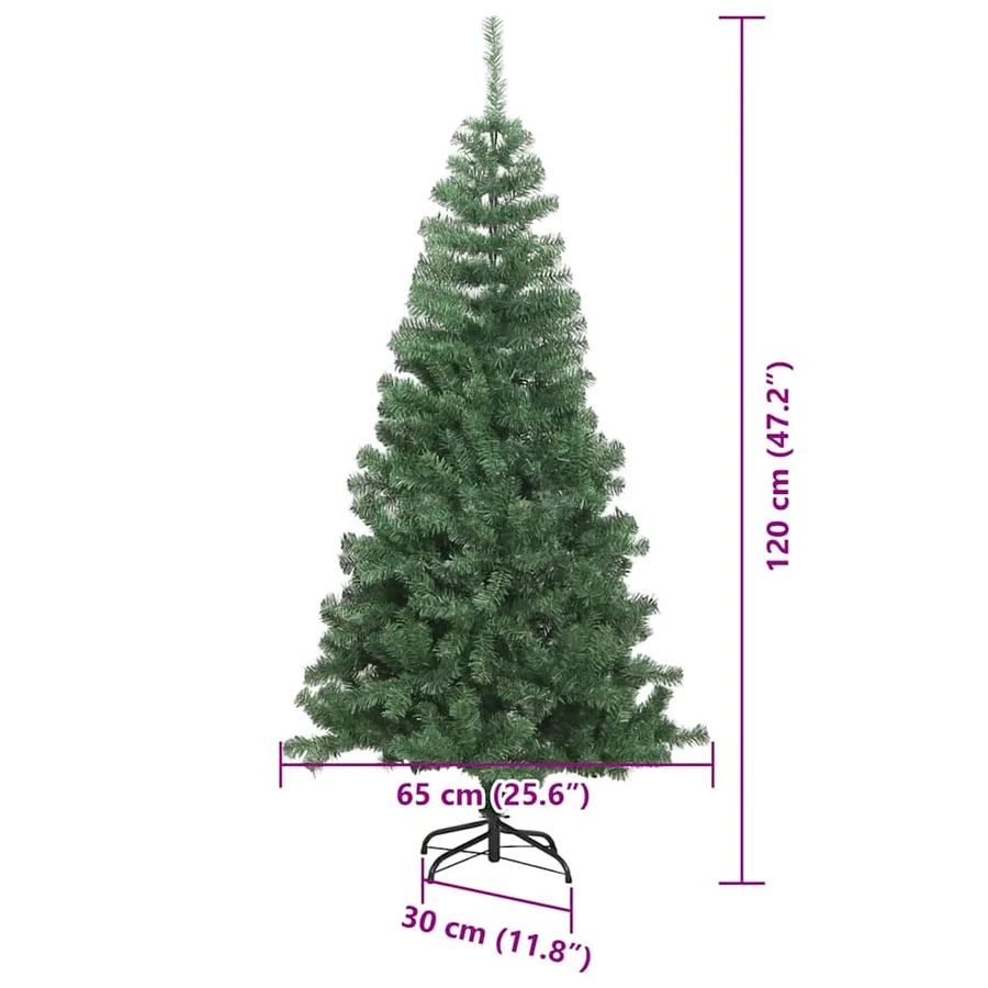 Sapin de Noël avec 150 LED avec support Vert 120 cm PVC - 16