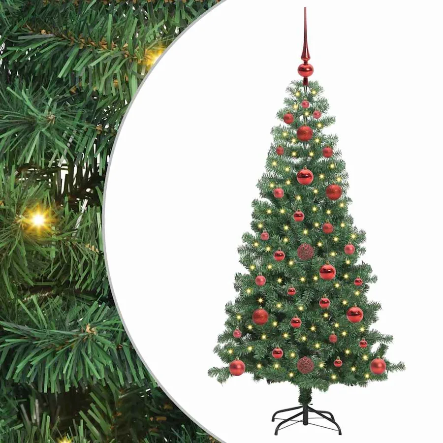 Sapin de Noël avec 150 LED avec support Vert 120 cm PVC - 2