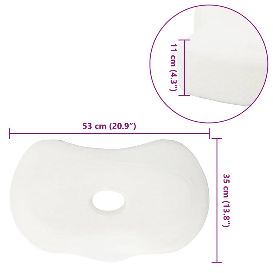 Coussin pour le cou Couleur unie Blanc 53 x 35 x 11 cm - 11