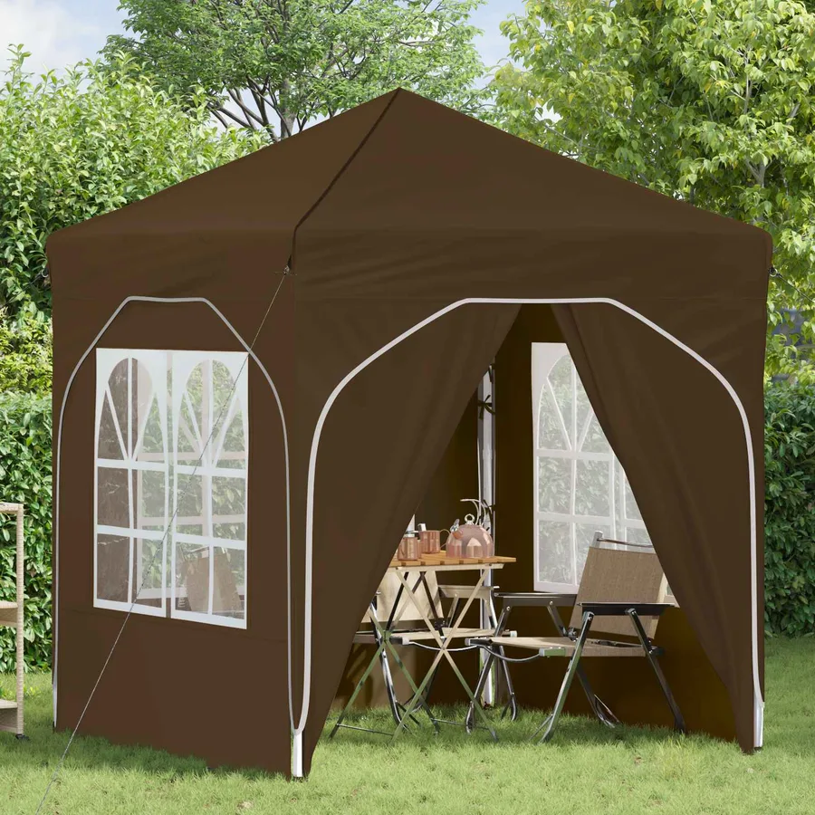 Tente de fête pop-up 192 x 192 x 245 cm Taupe - 3