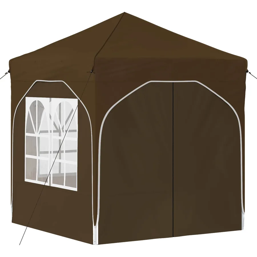 Tente de fête pop-up 192 x 192 x 245 cm Taupe - 5