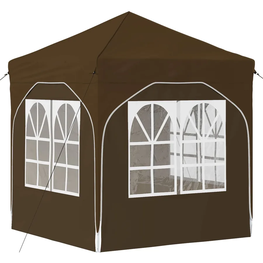 Tente de fête pop-up 192 x 192 x 245 cm Taupe - 9
