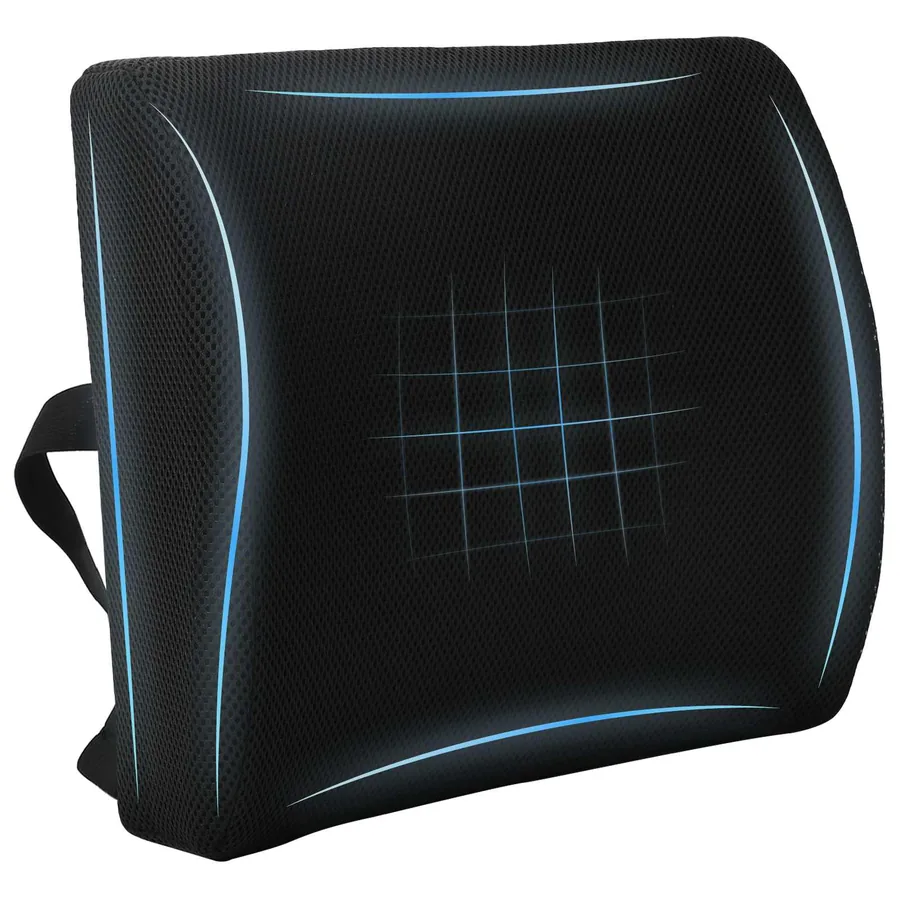 Coussin dorsal Noir Mousse à mémoire de forme 35,5 x 30 x 12 cm
