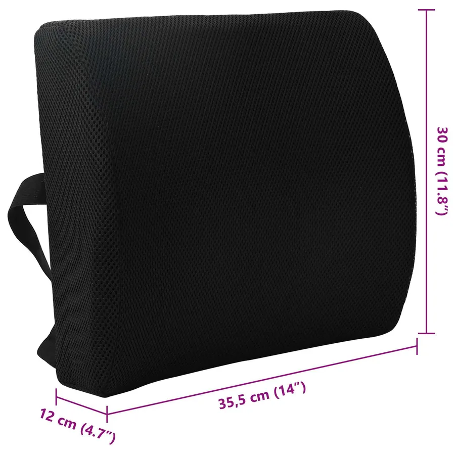 Coussin dorsal Noir Mousse à mémoire de forme 35,5 x 30 x 12 cm - 10