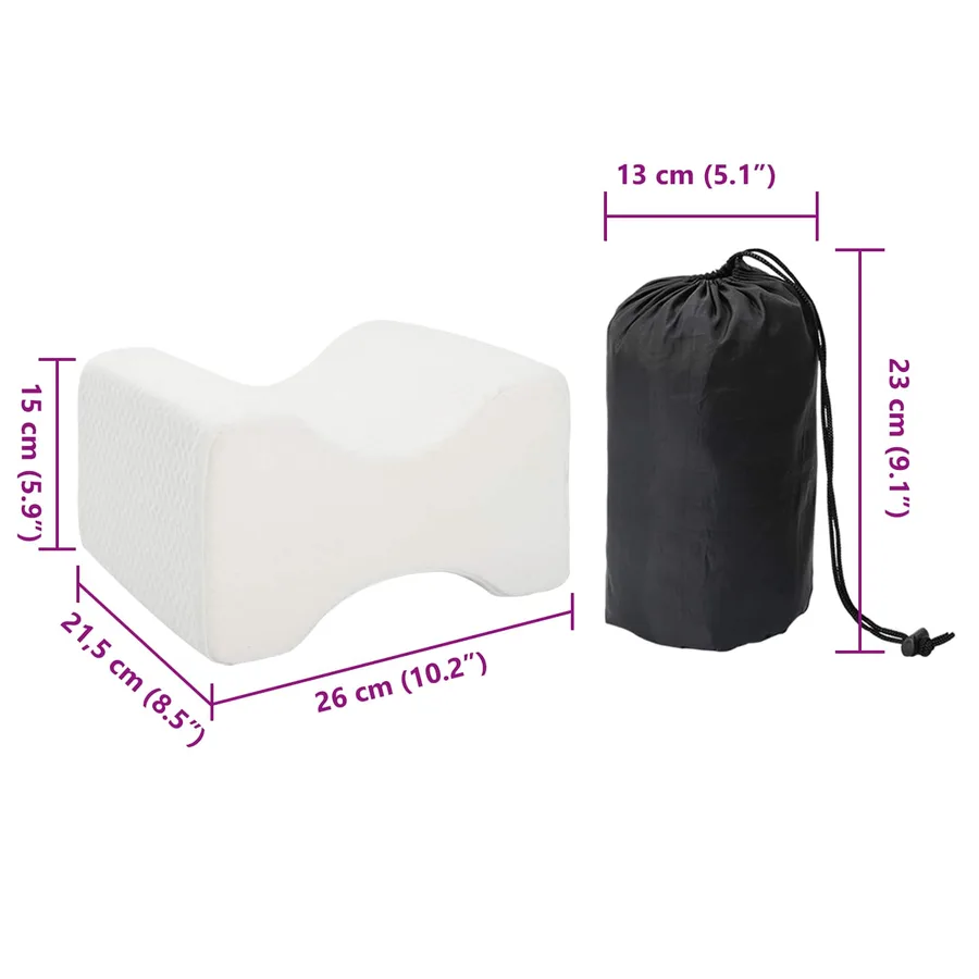 Knee Pillow Blanc Mousse à mémoire et polyester - 10