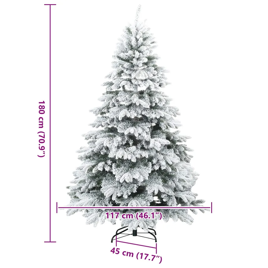 Sapin de Noël artificiel avec 300 LED Blanc 180 cm PE et PVC - 17