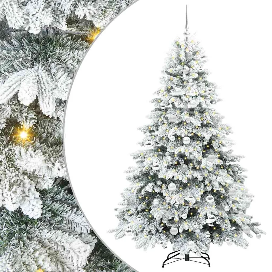 Sapin de Noël artificiel avec 300 LED Blanc 180 cm PE et PVC - 2