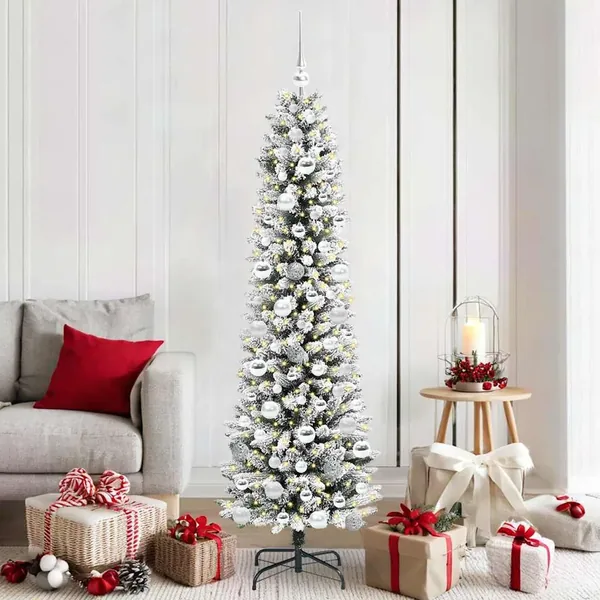 Sapin de Noël artificiel Blanc 180 cm PVC, métal et plastique