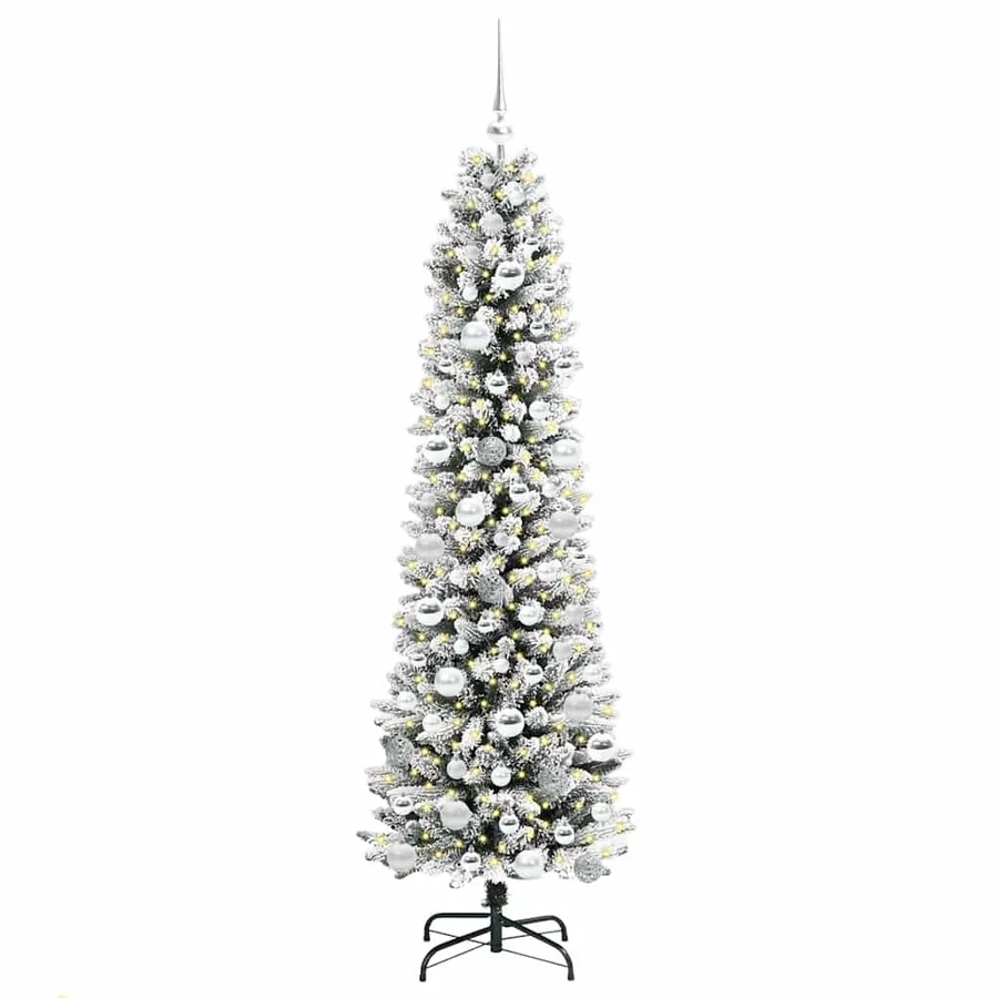 Sapin de Noël artificiel Blanc 180 cm PVC, métal et plastique - 3
