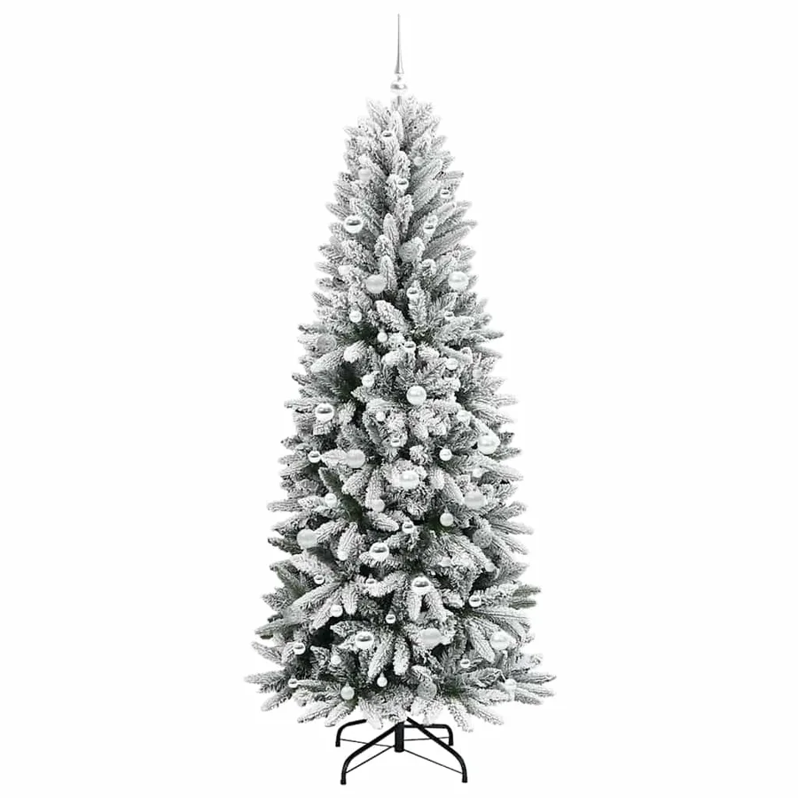 Sapin de Noël artificiel avec 300 LED avec support Blanc 210 cm - 4