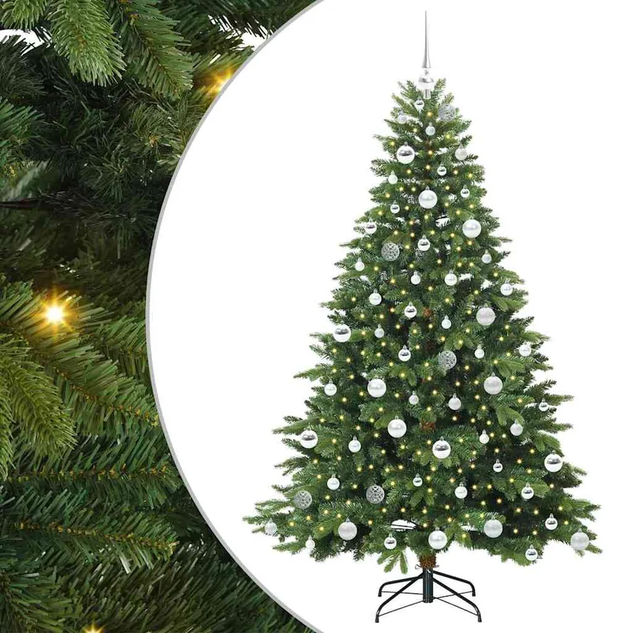 Sapin de Noël artificiel avec 300 LED Vert 180 cm PE et PVC - 2