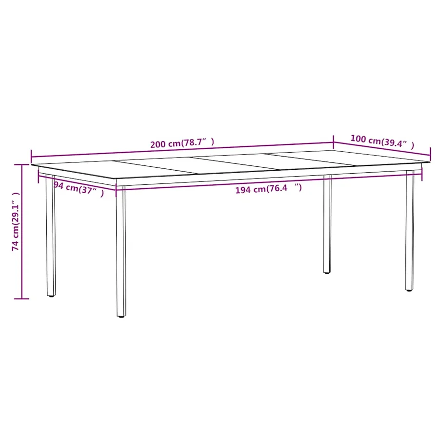 Ensemble à manger de jardin 9 pcs Noir - 8