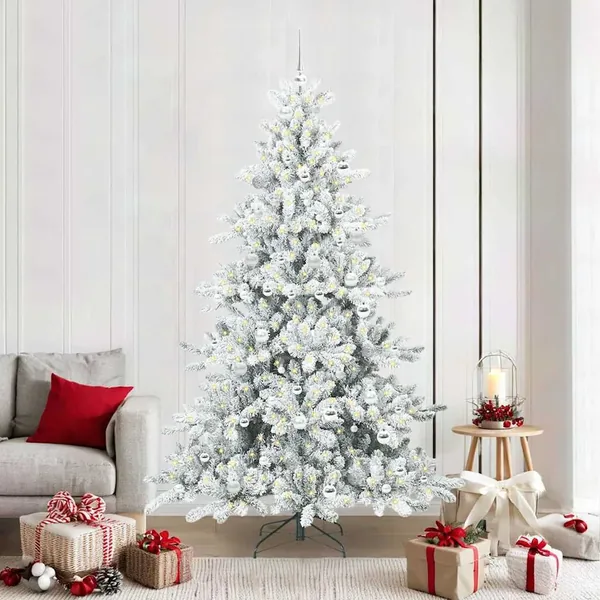 Sapin de Noël Artificiel à Branches Articulées Blanc 210 cm