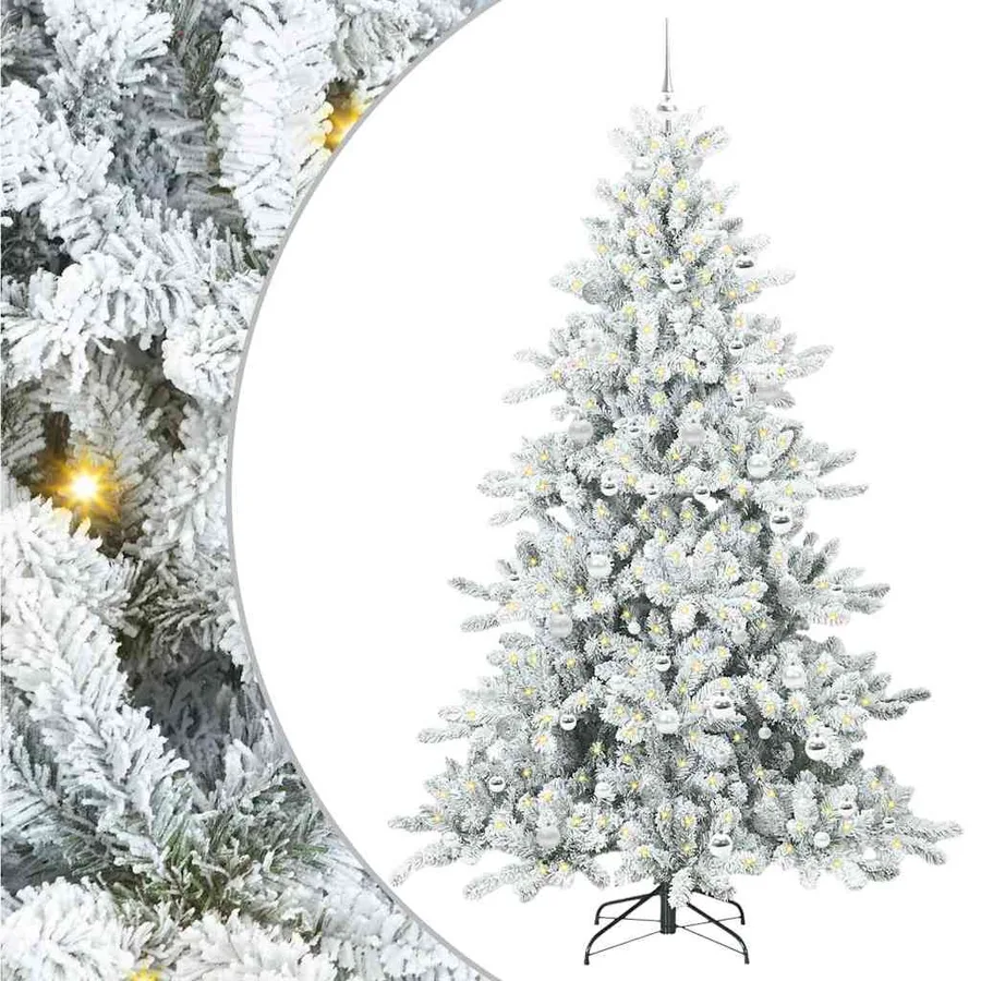 Sapin de Noël Artificiel à Branches Articulées Blanc 210 cm - 2