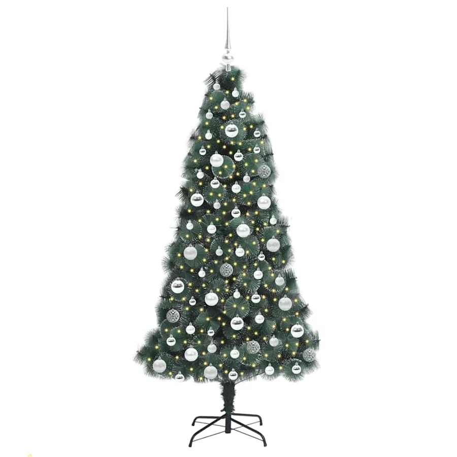 Arbre de Noël artificiel pré-éclairé avec ensemble de boules - 3