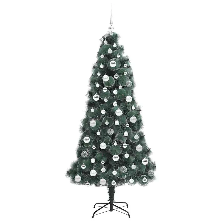 Arbre de Noël artificiel pré-éclairé avec ensemble de boules - 4