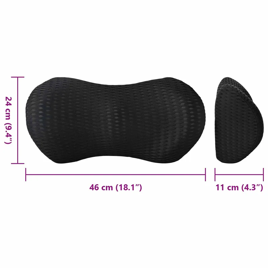 Coussin dorsal Noir Mousse à mémoire de forme 46 x 24 x 11 cm - 11