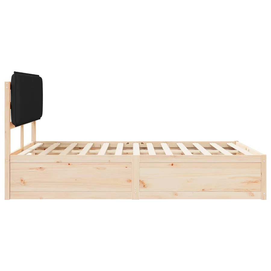 Cadre de lit avec tête de lit rembourrée Noir 135 x 190 cm - 6
