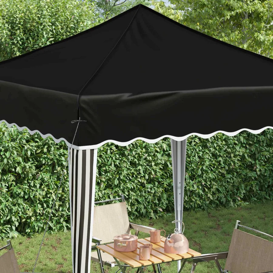 Tente de fête pop-up 195 x 195 x 245 cm Noir Tissu Oxford - 4