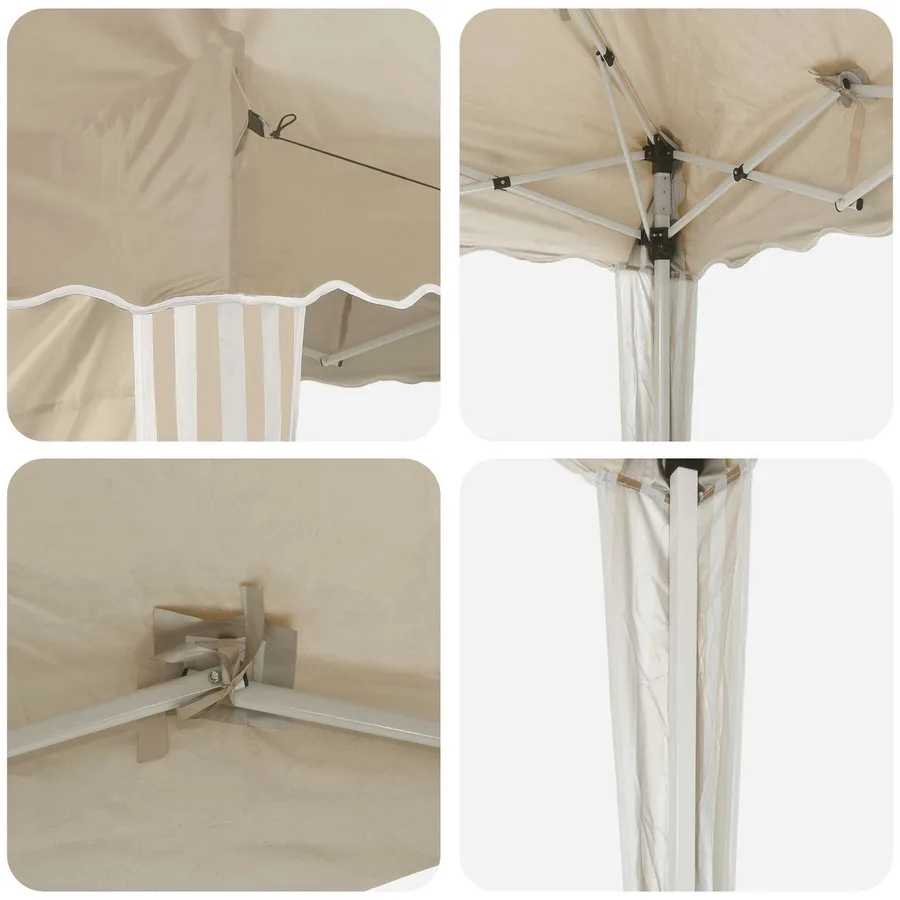 Tente de fête pop-up 288 x 288 x 245 cm Crème Tissu Oxford - 11
