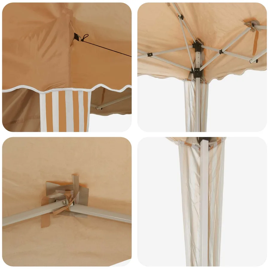 Tente de fête pop-up 288 x 288 x 245 cm Beige Tissu Oxford - 11
