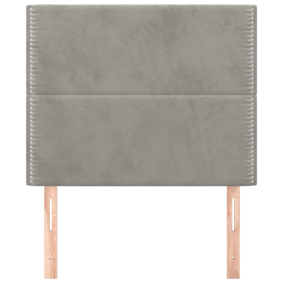 Headboard Light grey 100x5x118/128 cm Velvet - 3
