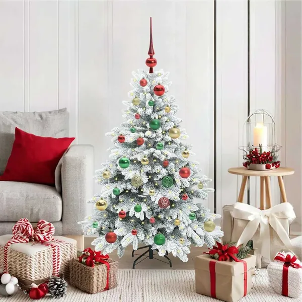 Sapin de Noël artificiel avec 150 LED Blanc 120 cm PE et PVC