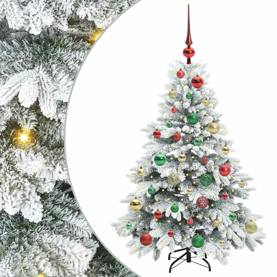 Sapin de Noël artificiel avec 150 LED Blanc 120 cm PE et PVC - 2