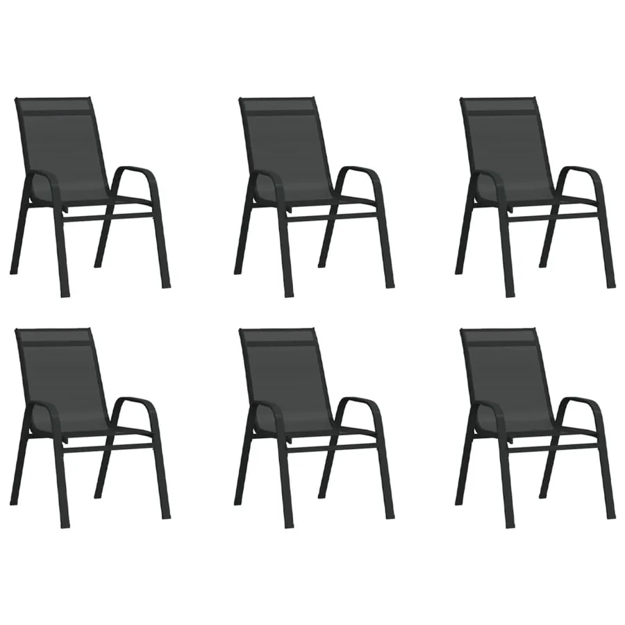 Ensemble à manger de jardin 7 pcs Noir - 3