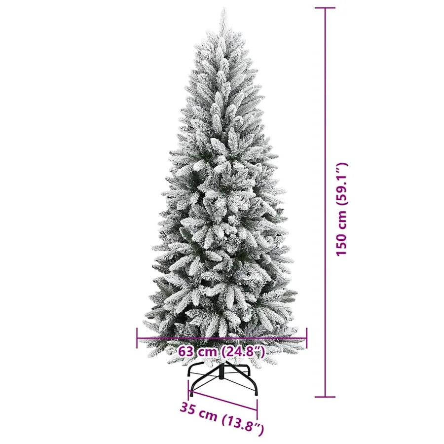 Sapin de Noël artificiel avec 150 LED avec support Blanc 150 cm - 20