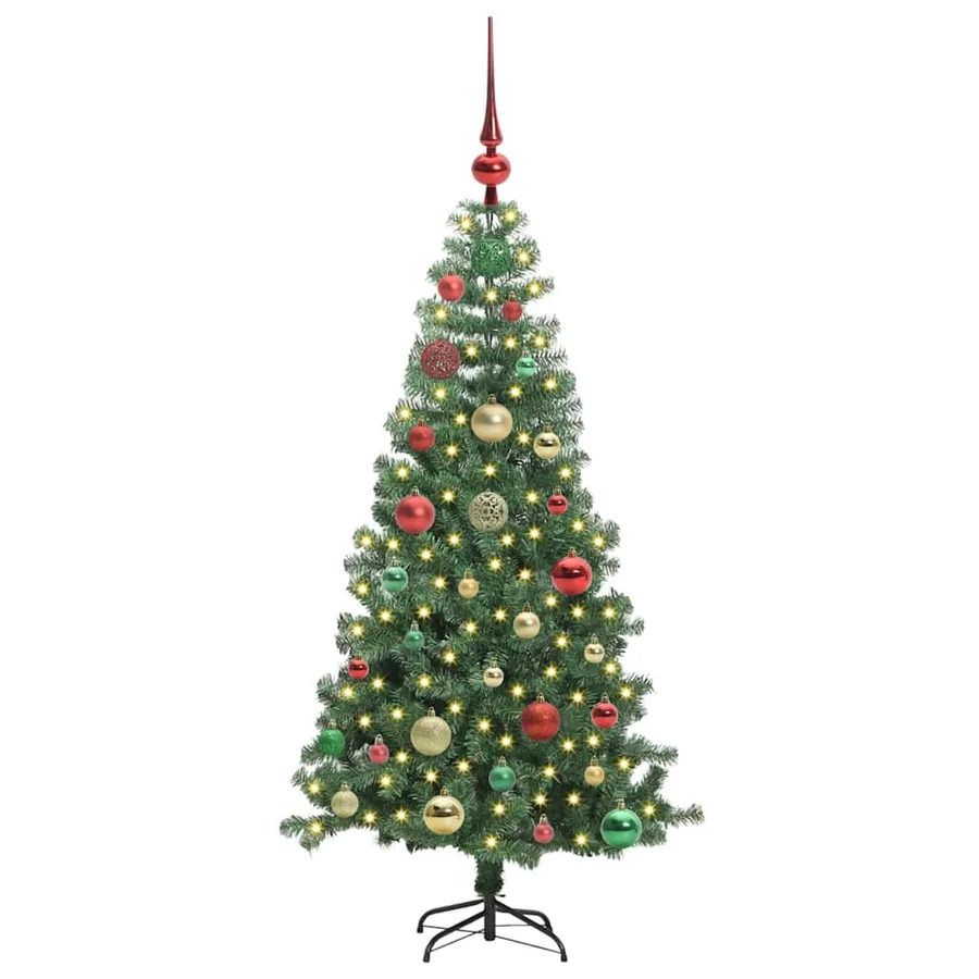 Sapin de Noël avec 150 LED avec support Vert 120 cm PVC - 3