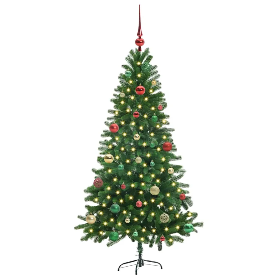 Sapin de Noël avec 150 LED avec support Vert 150 cm PE - 3