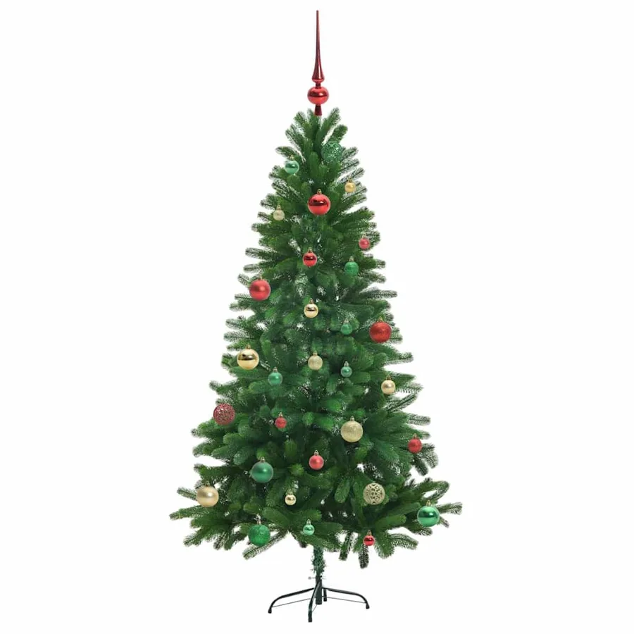 Sapin de Noël avec 150 LED avec support Vert 150 cm PE - 6