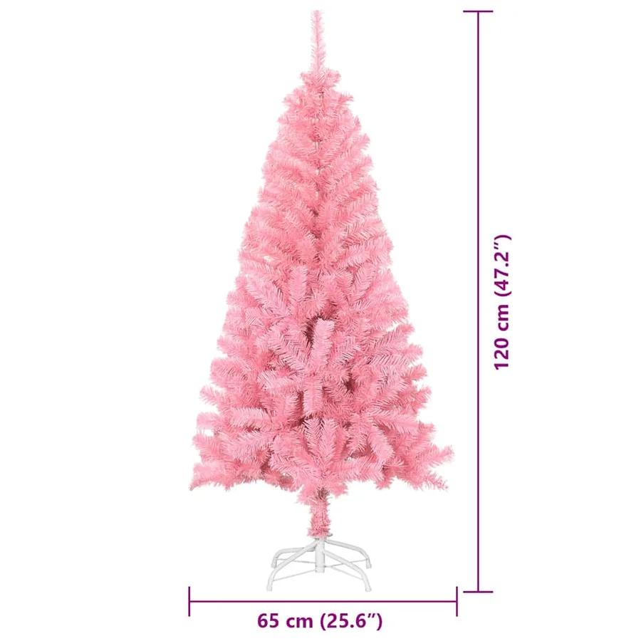 Sapin de Noël avec 150 LED avec support Rose 120 cm PVC - 18