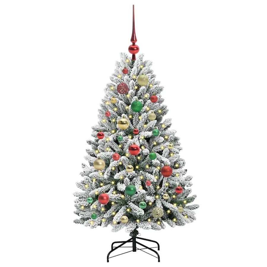 Sapin de Noël artificiel Vert et blanc 120 cm PVC et métal - 3