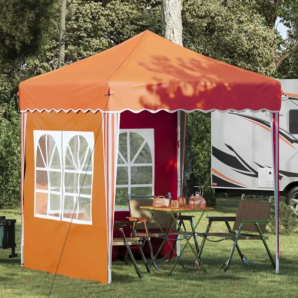Tente de fête pop-up 195 x 195 x 245 cm Orange Tissu Oxford