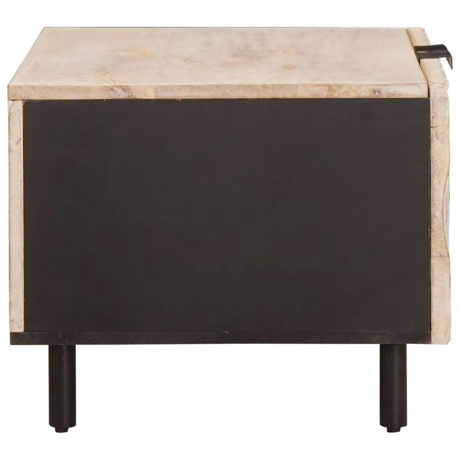 Table basse Blanc 80 x 50 x 40 cm Bois de mangue massif - 4