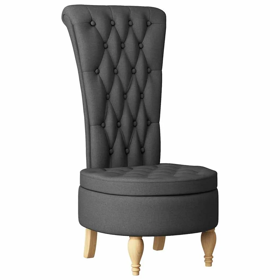 Fauteuil à pantoufle Gris foncé 56,5 x 70 x 110 cm tissu - 2