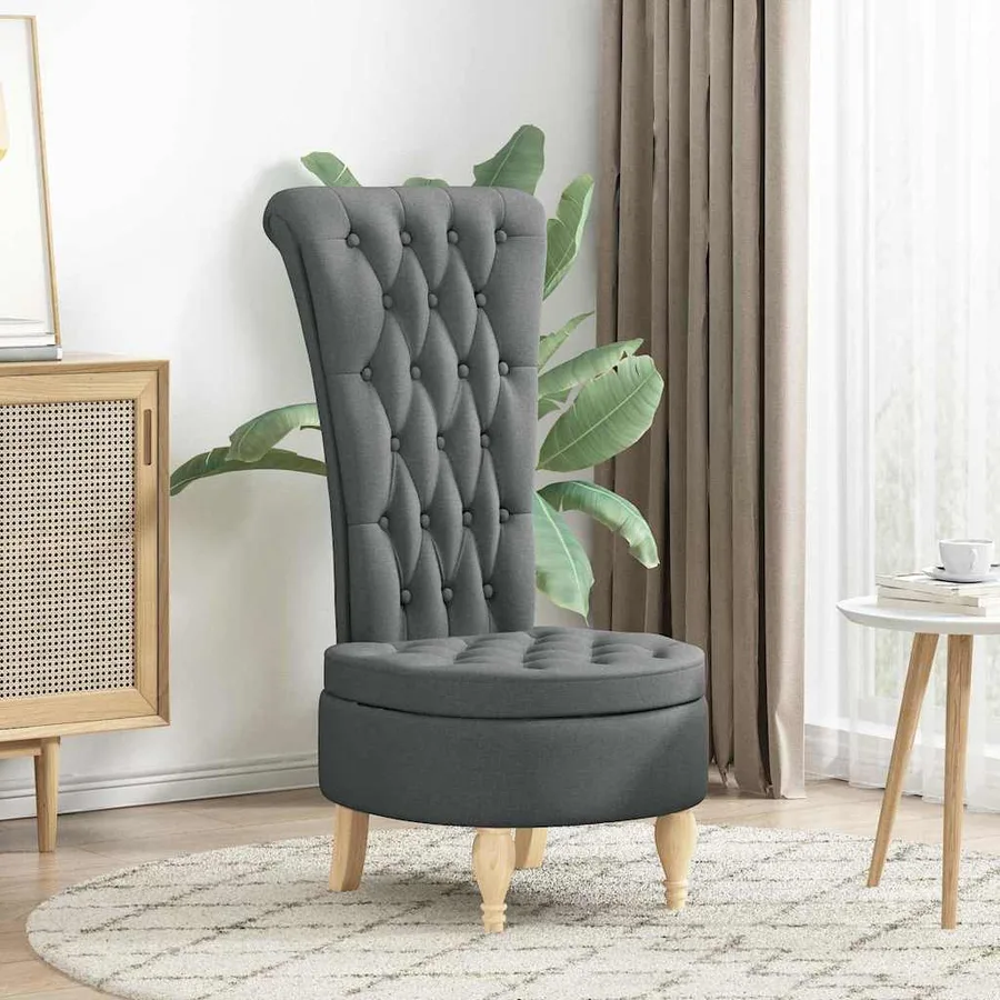 Fauteuil à pantoufle Gris foncé 56,5 x 70 x 110 cm tissu - 3