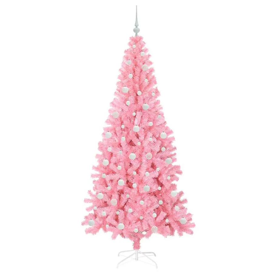 Sapin de Noël avec 300 LED avec support Rose 210 cm PVC - 4