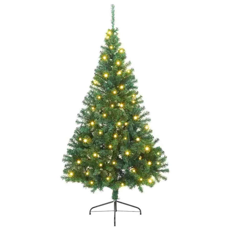Sapin de Noël artificiel pré-éclairé Vert 180 cm PVC - 2