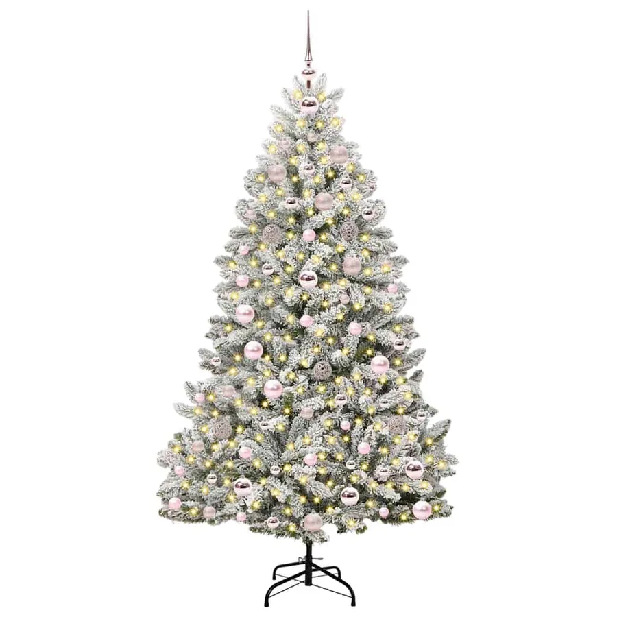 Sapin de Noël artificiel Vert et blanc 180 cm PVC et métal - 3