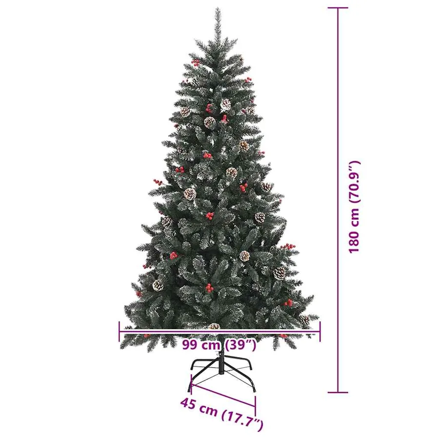 Sapin de Noël artificiel Vert 180 cm PVC, plastique et acier - 16