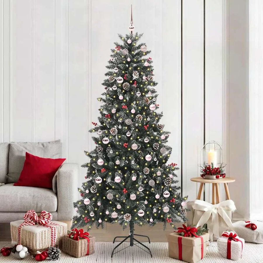 Sapin de Noël artificiel Vert 210 cm PVC, plastique et acier