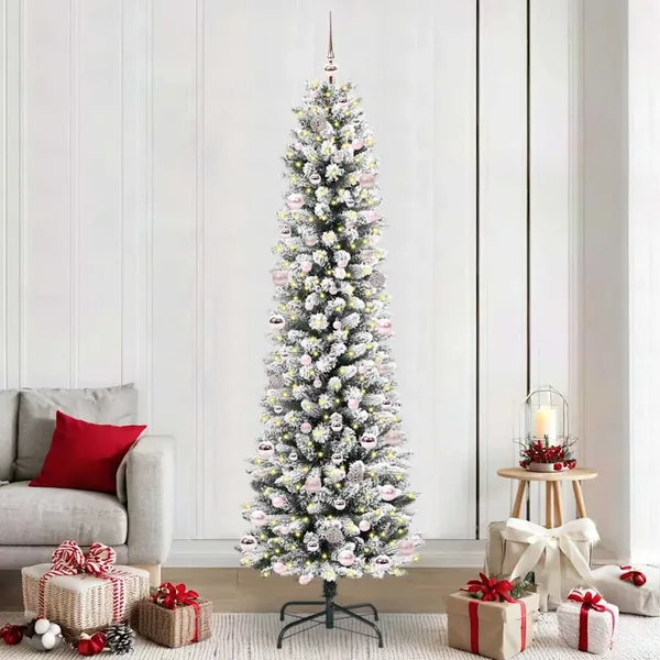 Sapin de Noël artificiel Blanc 240 cm PVC, métal et plastique