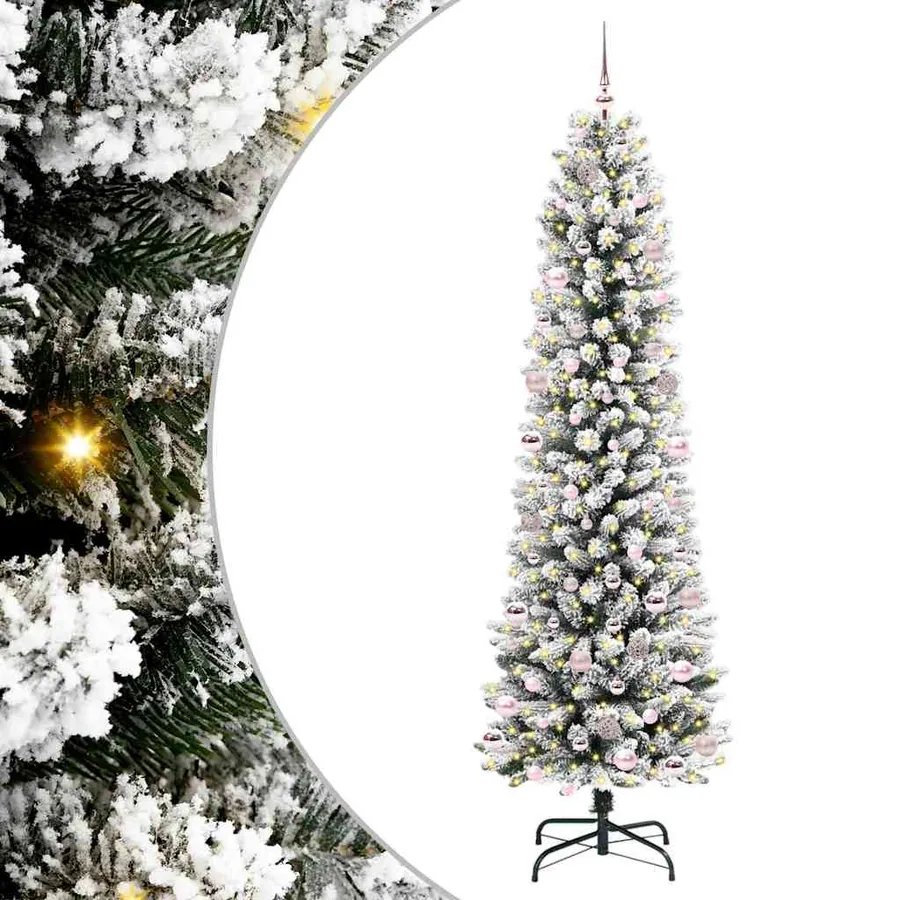 Sapin de Noël artificiel Blanc 240 cm PVC, métal et plastique - 2